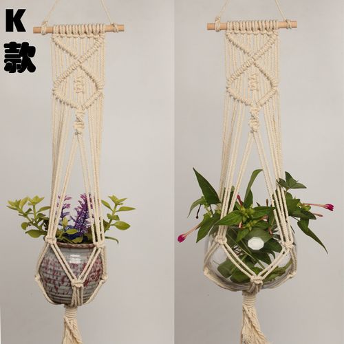 园艺绿化花盆麻绳吊网 花盆吊篮网兜 悬挂吊篮编织细麻绳